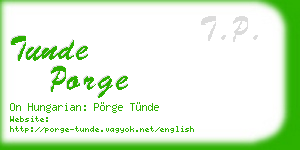 tunde porge business card