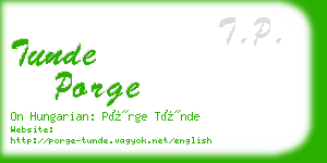 tunde porge business card